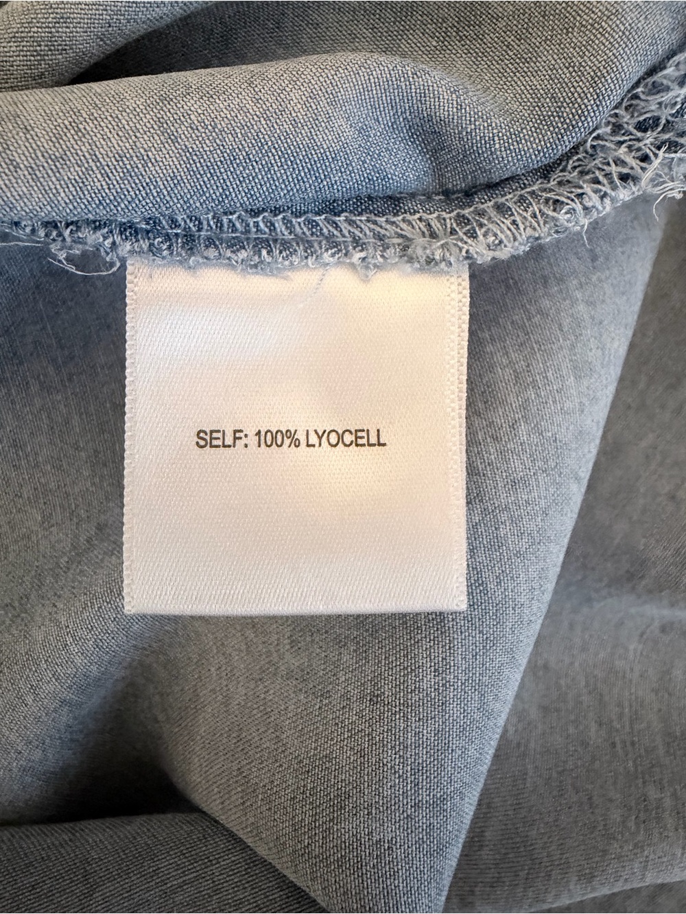 Jane + Delancey Chambray Ruffle Blouse | M | 100% Lyocell Button Front - Picture 9 of 9